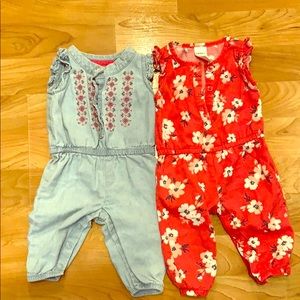Bundle of 2 Carters infant girl outfits